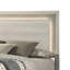 Grand lit Nomi avec lumière DEL sur la tête de lit, fini blanc antique délavé-117559645