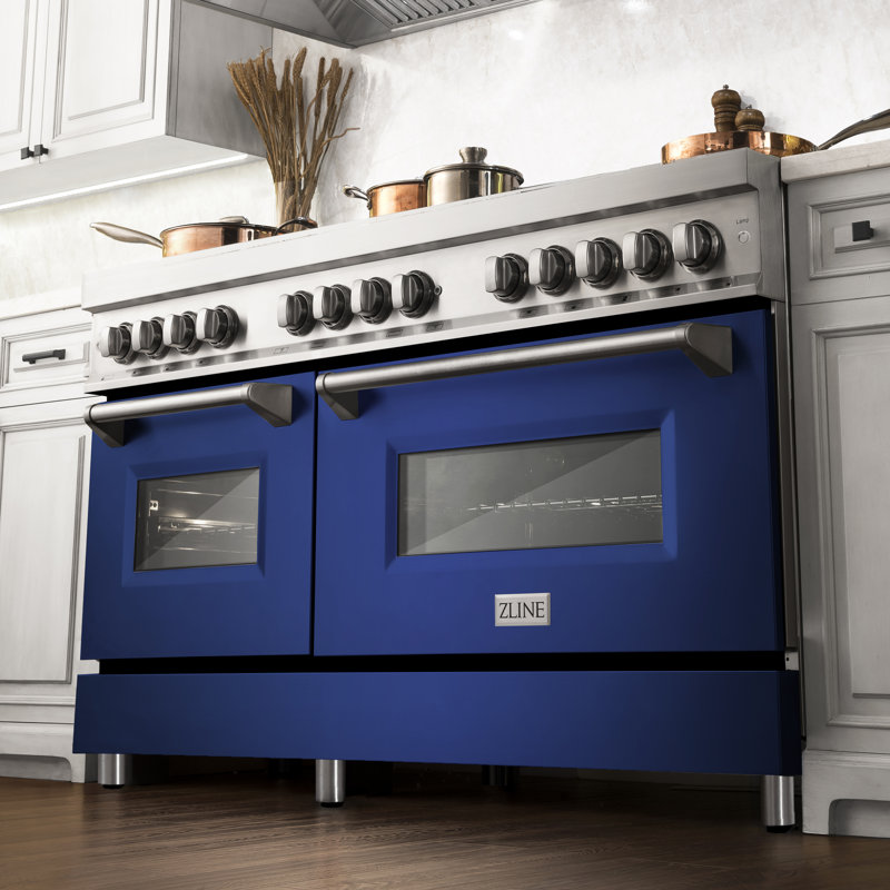 ZLINE 60" Legacy Dual Fuel Range, Red Matte Stainless Steel
