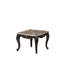 Ensemble 2 pièces Transitional Elegance: table basse et table de bout avec plateau en marbre, accents courbés en noyer foncé pour le salon principal
