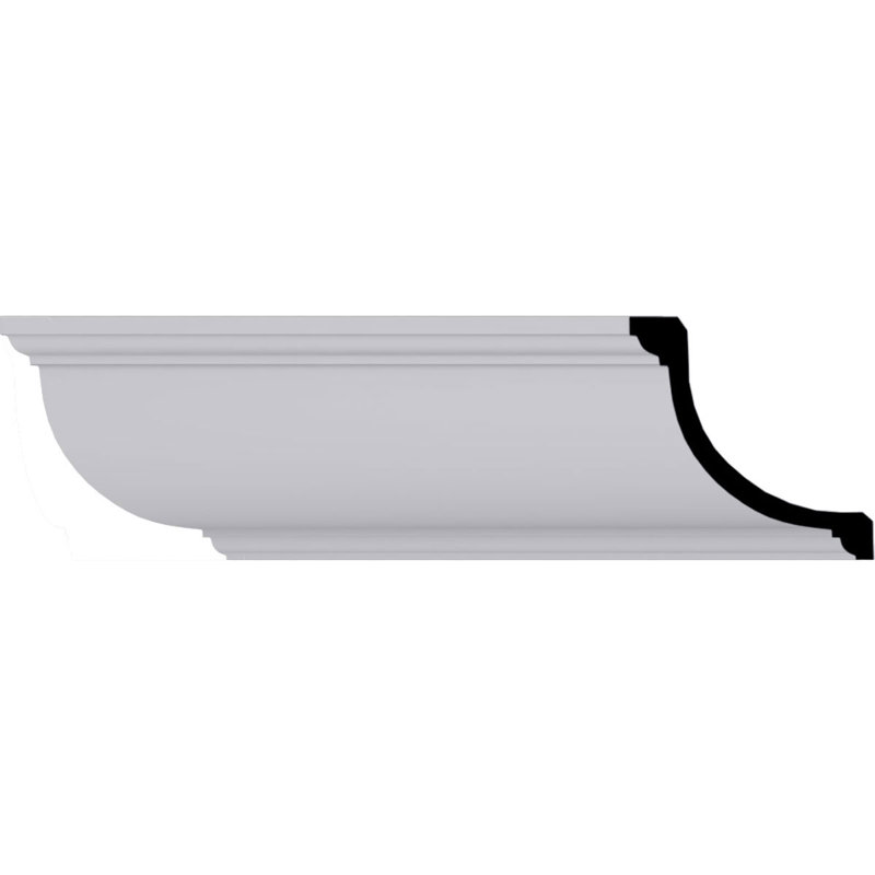 Primed White Polyurethane Geometric Crown Moulding Sample