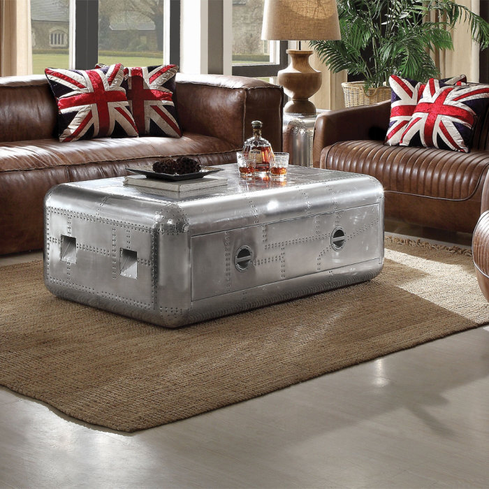 Assembled Brancaster Coffee Table, Aluminum, Occasional Tables, w/ 1 Drawer