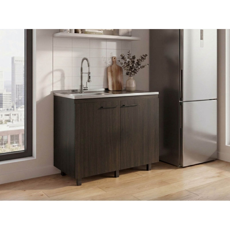 Utility Sink Cabinet, Burwood, Black, Width X 39.3