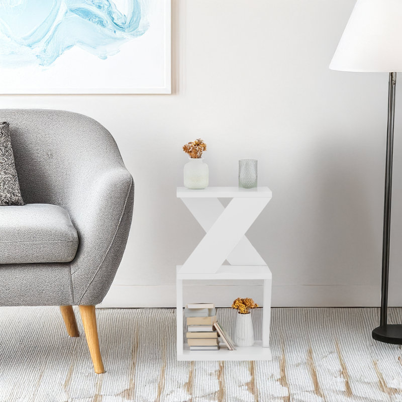 Table de bout en Z, Blanc