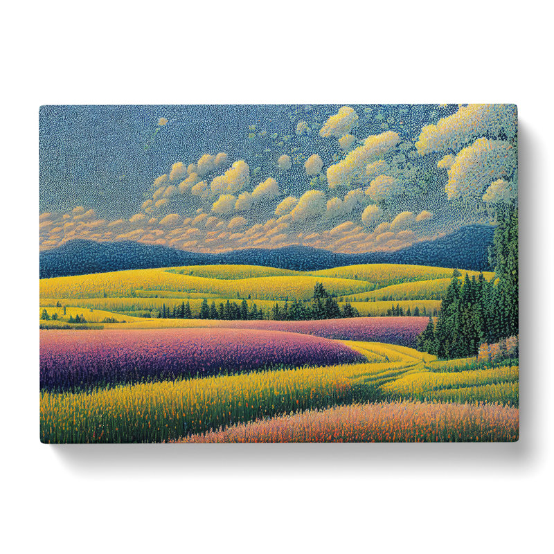 Peaceful Spring Meadow Landscape - Wrapped Canvas, 35cm H x 50cm W x 3cm D