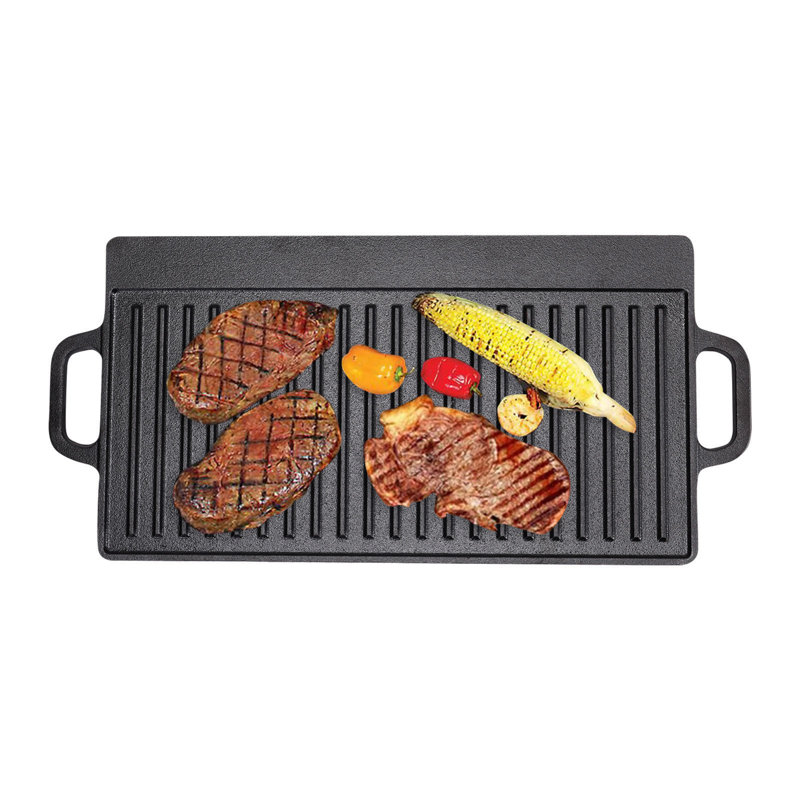Noriko 50cm Non-Stick Enamelled Cast Iron Grill Pan / Griddle Set