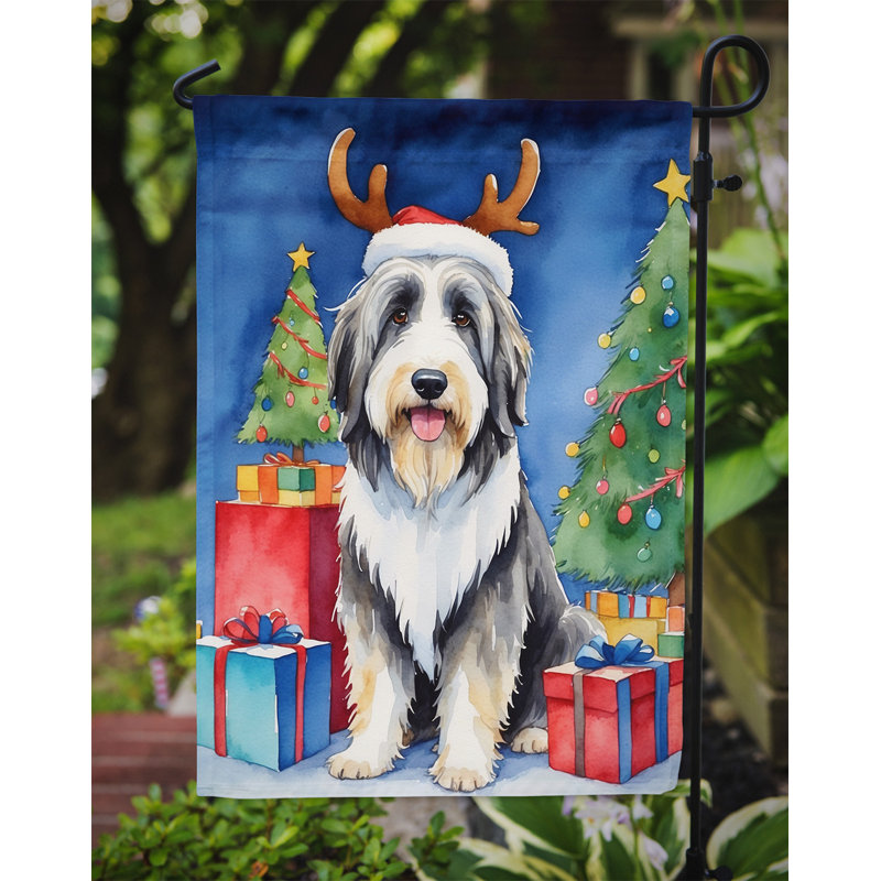 Drapeau de Noël renne de jardin, Colley barbu
