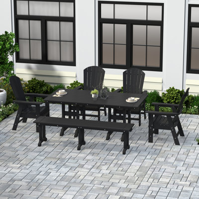 Geoff 6 - Person Patio Dining Set with Rectangular Table
