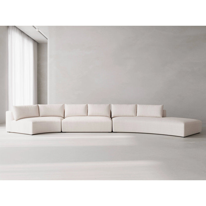 Canapé modulaire California, Mélange de polyester ivoire Nevis