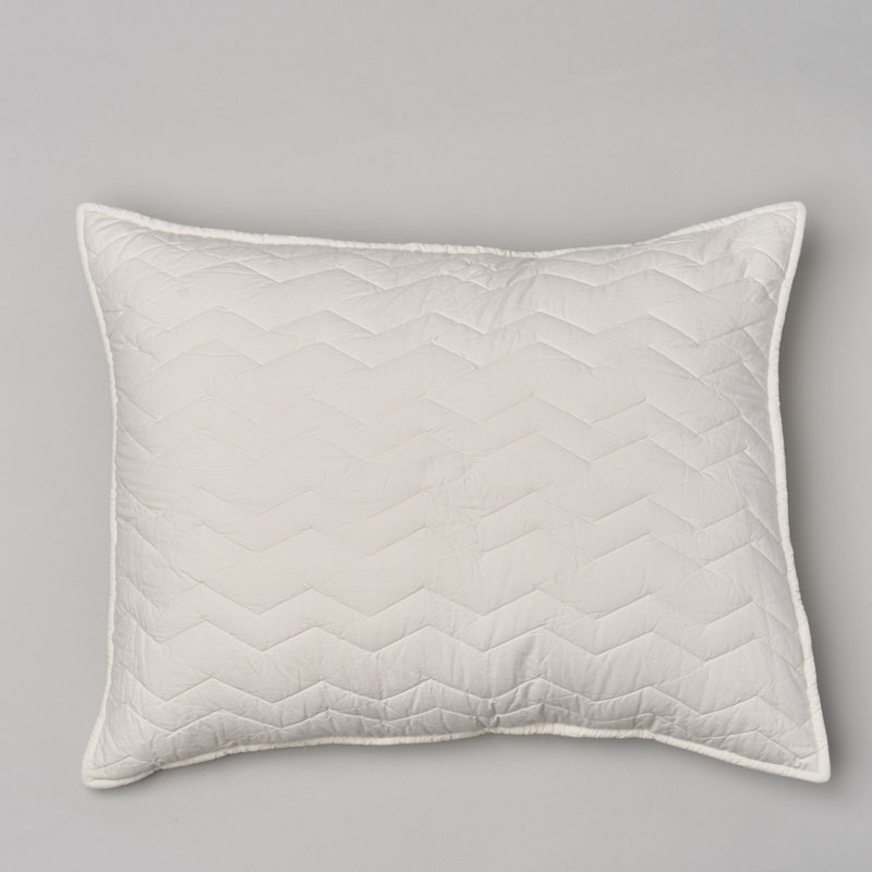 Chevron Sham, Euro, Ivory