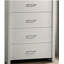 Commode blanche à 4 tiroirs l 32 po avec poignées argentées Seraphiel-397538163