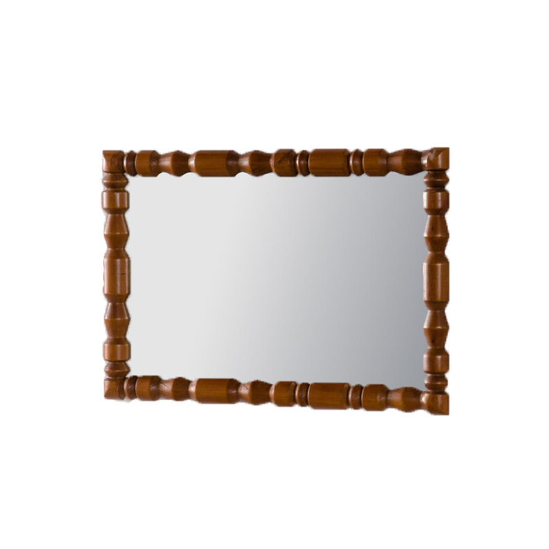 Miroir mural rétro en bois sculpté, cadre de colonne décoratif pour décor rétro