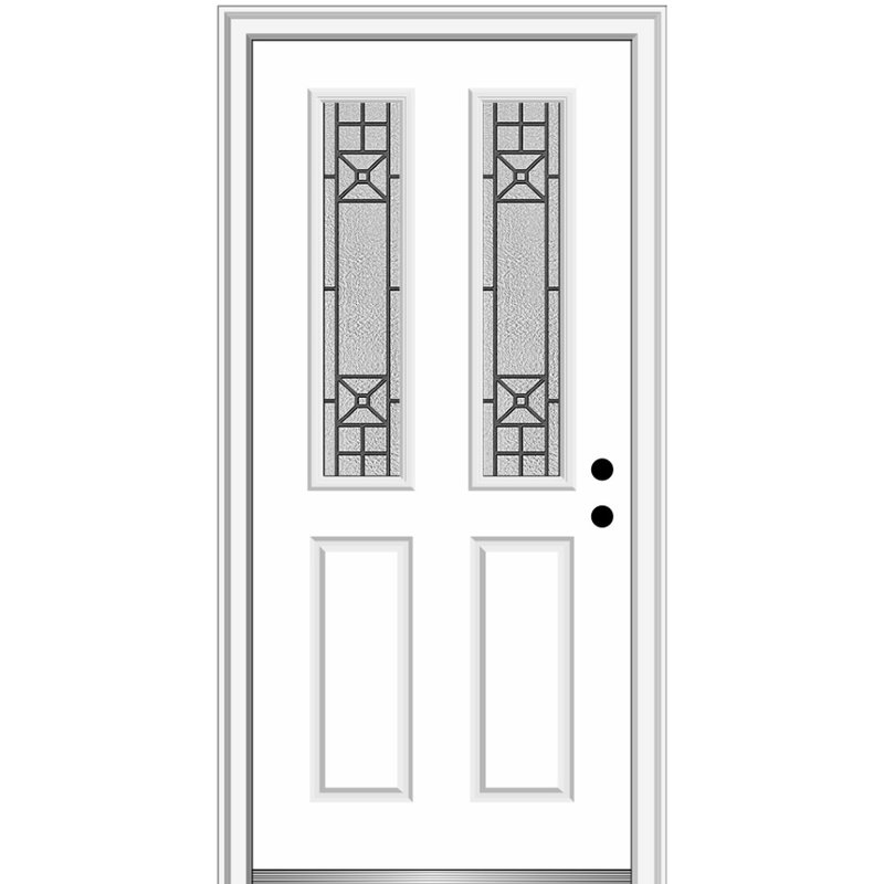 Porte d'entrée pré-suspendue en fibre de verre Courtyard, S'ouvre à gauche vers l'intérieur, H 80 po x l 34 po x P 1,75 po
