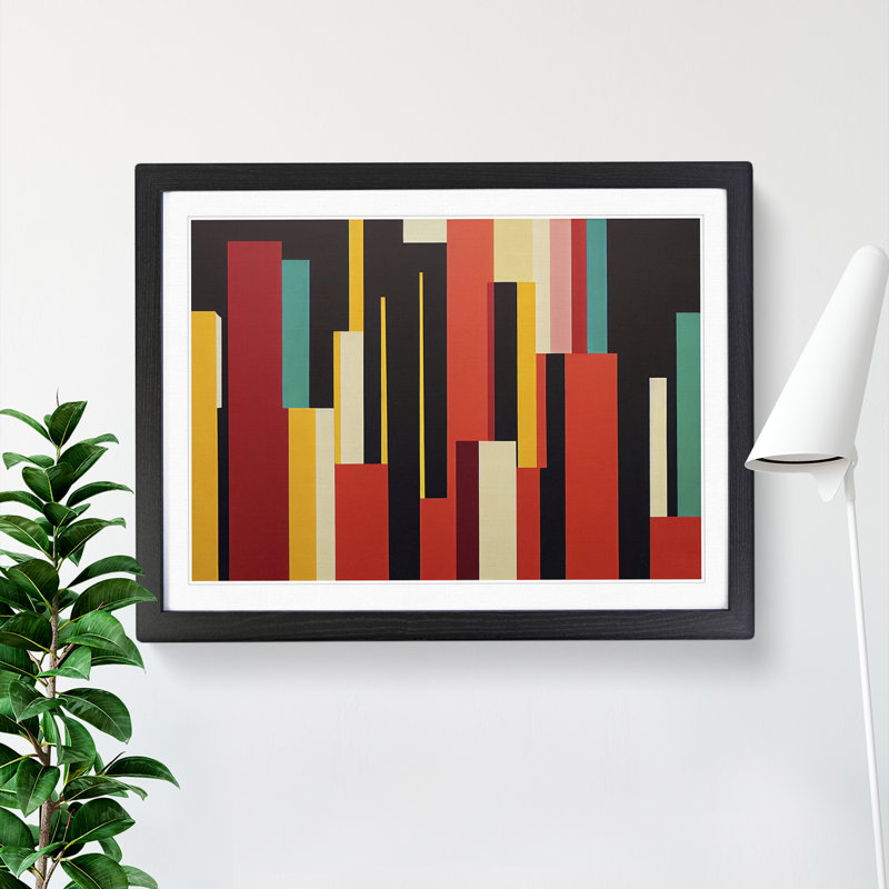 Modern Abstract - Single Picture Frame Print, Black Framed, 46cm H x 64cm W x 2cm D