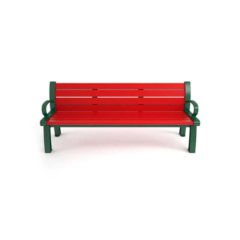 Banc de parc en plastique recyclé Heritage, 6 pi, Vert, Brun