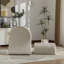 Fauteuil rembourré moderne avec repose-pieds avec rangement-275562307