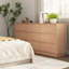 Commode 9 tiroirs pour chambre à coucher avec grands tiroirs, commode en bois, grande commode de plancher, long meuble télé moderne, table d'appoint avec rangement Mid-Century