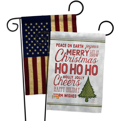 Ensemble de 2 pièces de vœux de noël impressions de polyester décoratif à 2 côtés 19 po x 13 po
