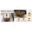 Table basse ovale en verre au design moderne, longueur 41 x largeur 21 x hauteur 17 pouces, pour le salon, structure double couche avec fonction de rangement, verre transparent et panneau de fibres à densité moyenne brun-534451863