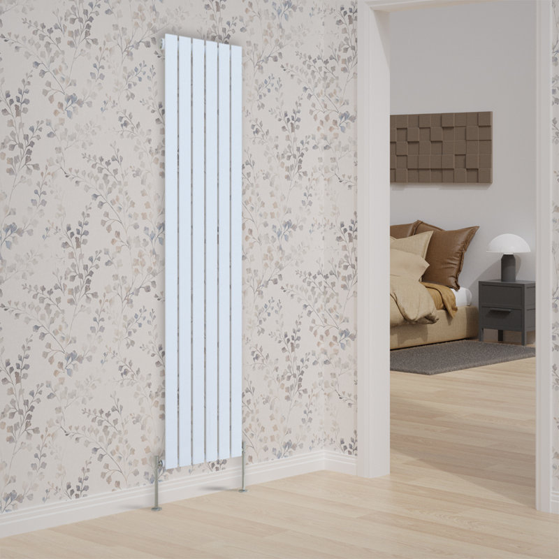 Briscoe Vertical Single Flat Panel Radiator, White, 180cm H x 40.8cm W x 5.2cm D
