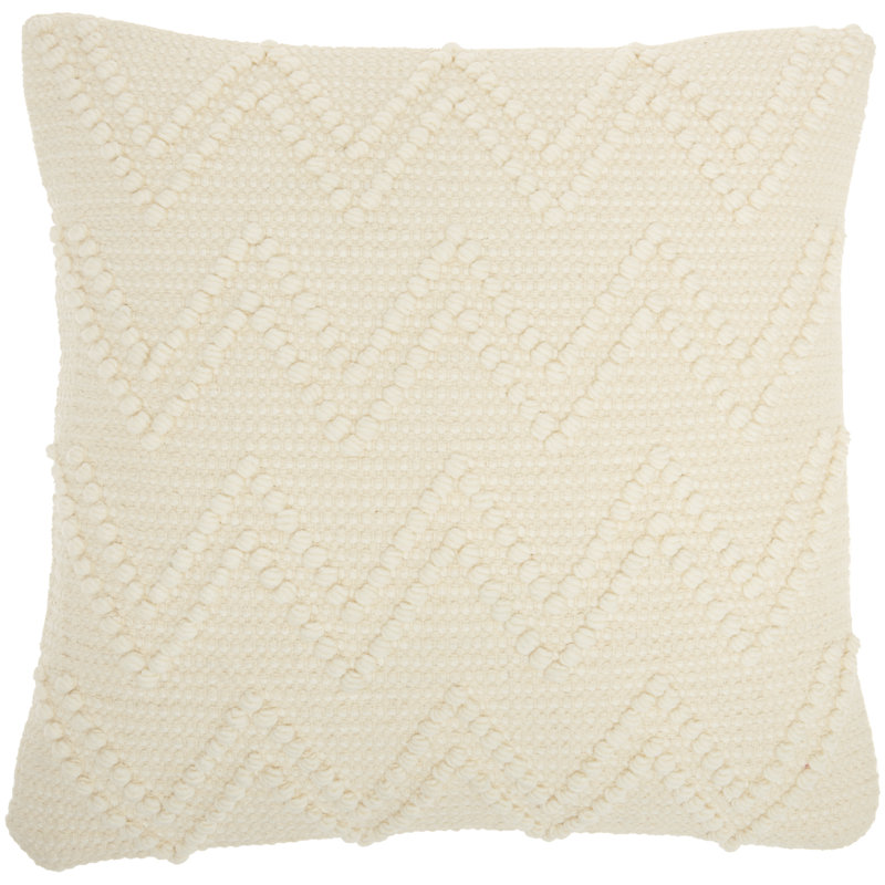  Housse et insert de coussin carré, Ivoire, H 18 po x l 18 po x P 6 po, Carrée