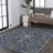 Bilol Classic Cottage Filigree Scroll Reversible Machine-Washable Cream/Navy Indoor/Outdoor Rug-975376094