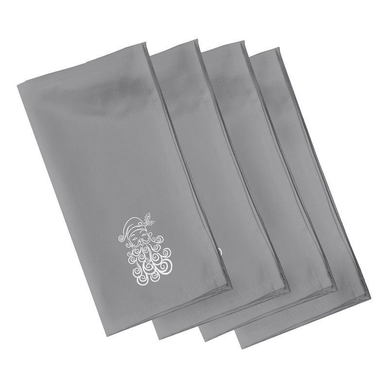 Ensemble de serviettes 4 pièces Santa Baby, L 18 po x L 18 po, Gris