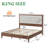 Behka King Solid Wood Platform Bed with Upholstered Tufted Headboard, Walnut-1772858303-1772858300