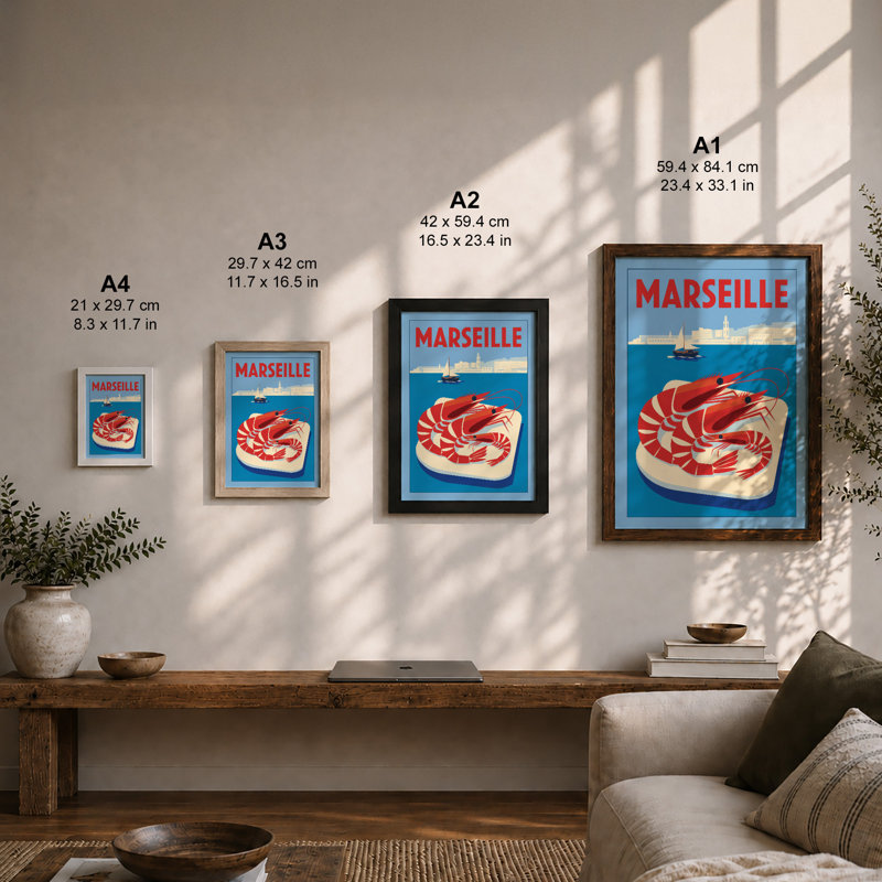Marseille Bouillabaisse Vintage - Print, Oak, A4 - 29.7 x 21.0 cm
