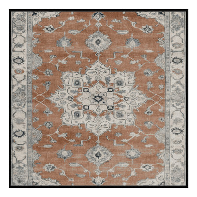 Machine Washable Overdyed Brown Area Rug