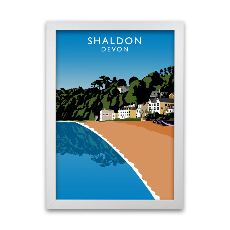 Shaldon Devon by Richard O'Neill - Single Picture Frame Print, 84.1cm H x 59.4cm W x 3cm D, White