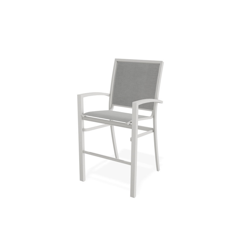 Chaise de café empilable à hauteur de barre Kendall, Neige, Breloque