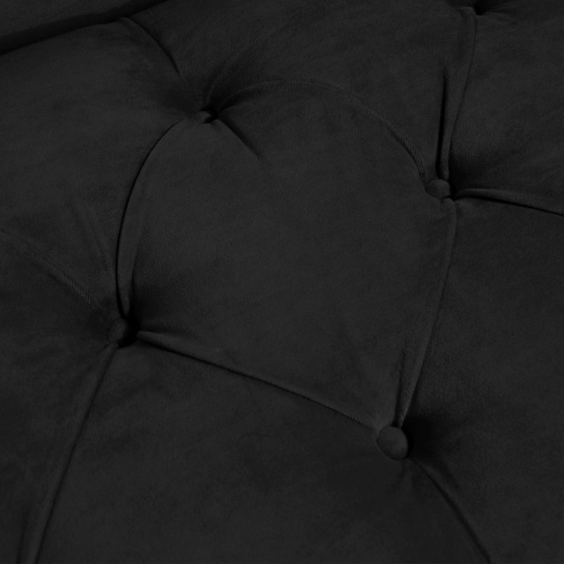 Méridienne rembourrée Kareem, Velours performance noir classique, Or