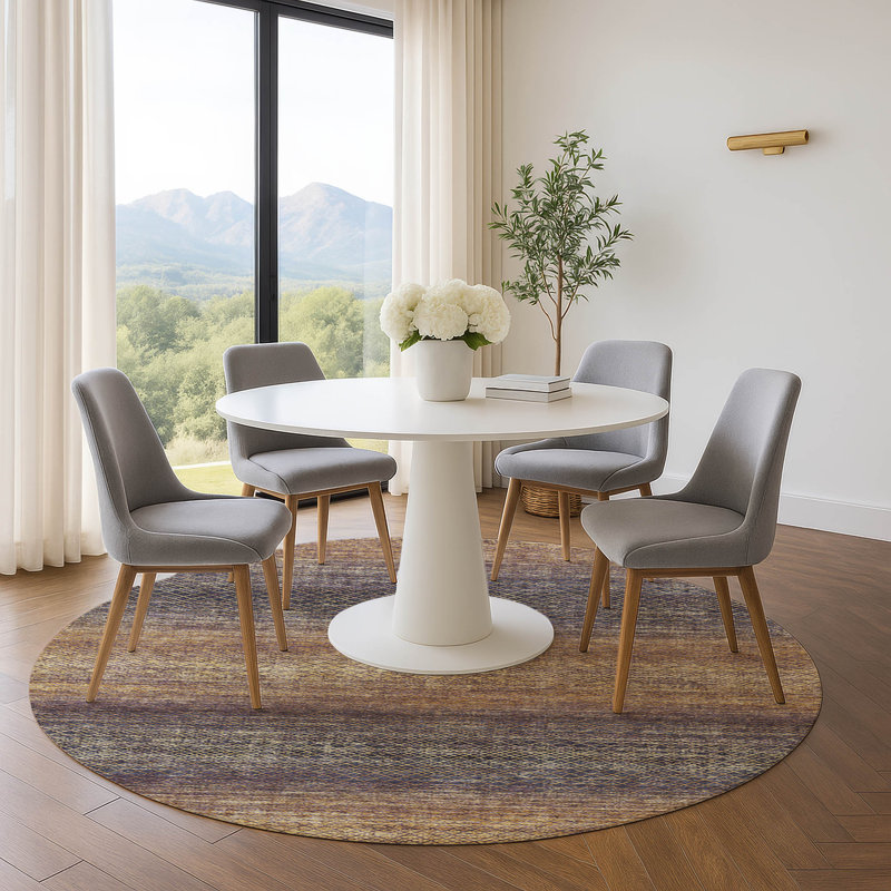 Premium Machine Washable Ariel Geometric Rug, Round 8'