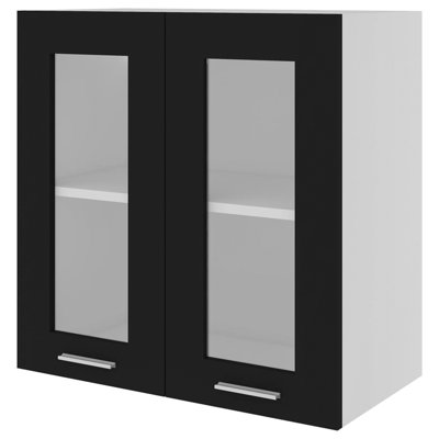Black Hanging Glass Cabinet 60X31x60 Cm