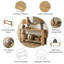 Console en bois massif 70,87 po, canapé de style campagnard étroit avec double rangement pour l'entrée, le couloir et le salon, brun chêne clair