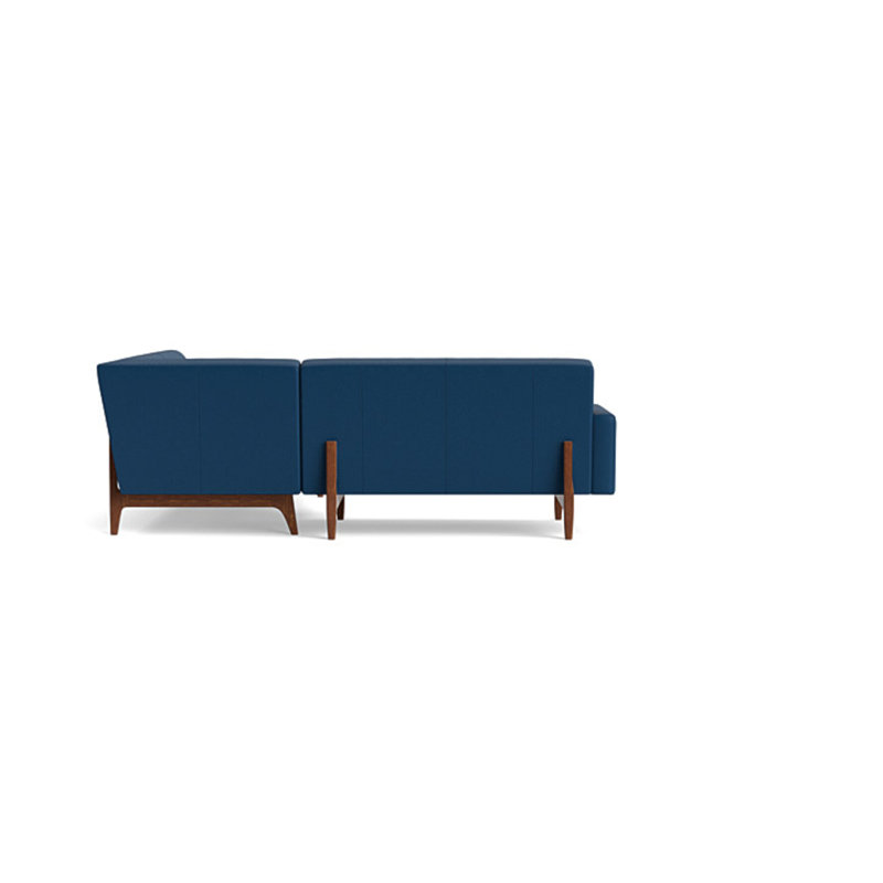 Tyler Sectional, Right Hand Facing, Leather - Deep Blue