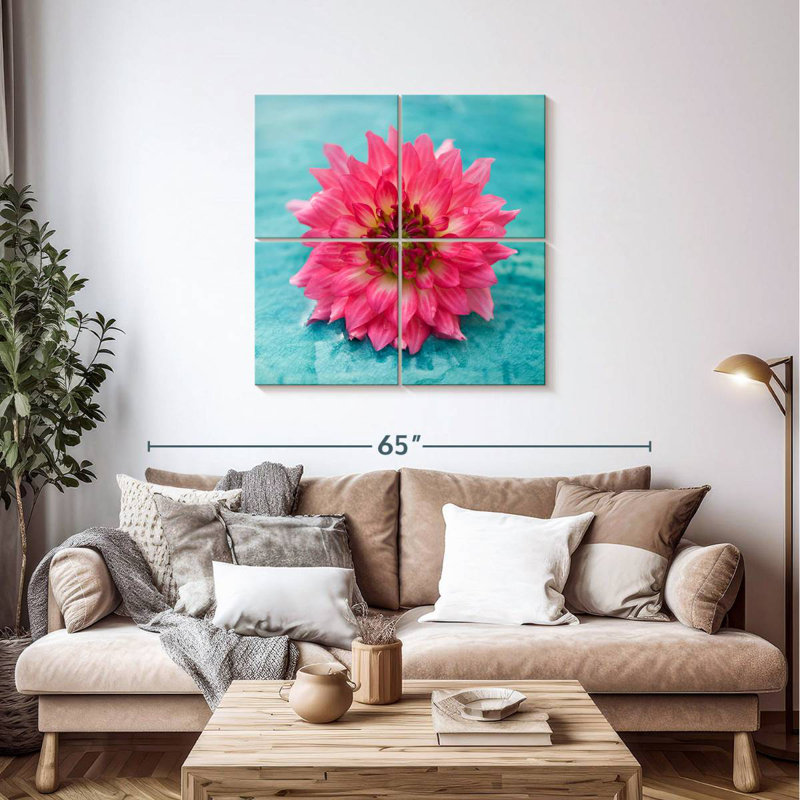 Harnek magnifique fleur rose, H 38 po x l 38 po