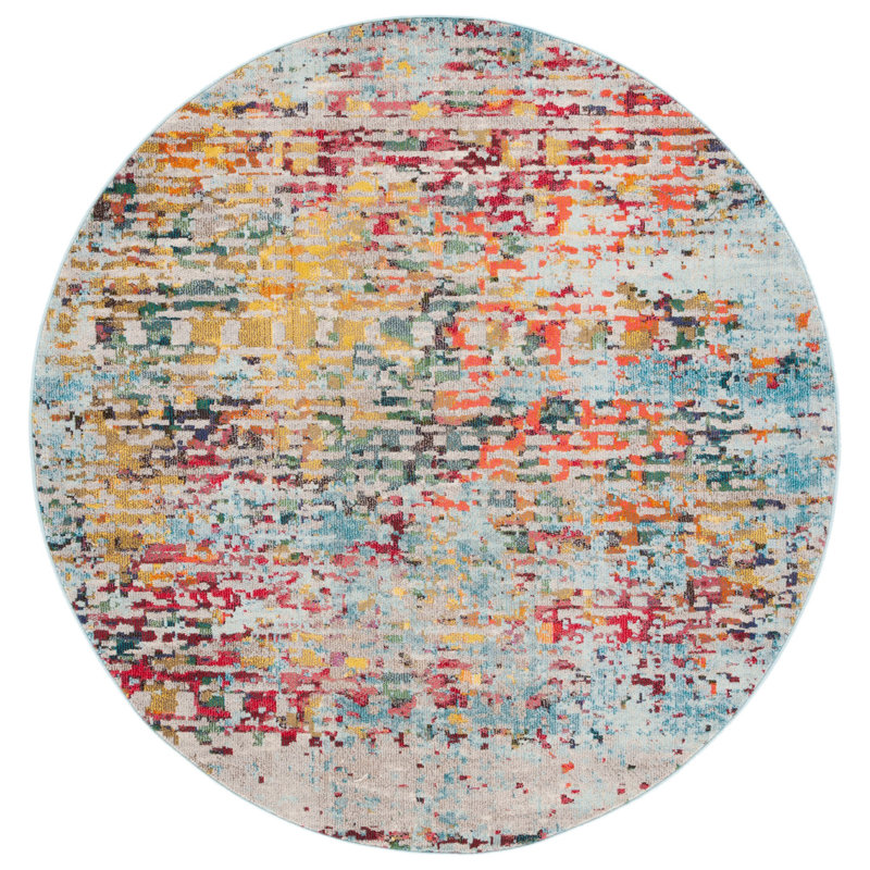Monaco Performance Abstract Rug, Round 6'7"