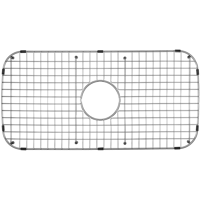 26.81-in x 13.39-in Center Drain Heavy-Duty Stainless Steel Sink Protector