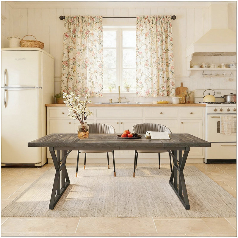 Versatile Dining Table,Classic Kitchen table, Oak, Black