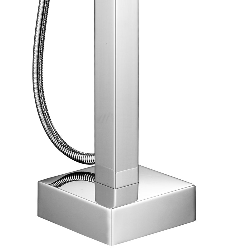 Robinet de baignoire autoportant avec douche à main incluse, métal, profondeur 42,34 po, largeur 6,05 po, hauteur, 9,42 lb - Accessoire de salle de bain avec douche, profondeur x largeur, ajout élégant