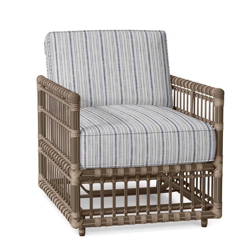 Newport Patio Chair with Cushions, Dove Sunbrella® Linen, No Welt, Newport #66 Burlap