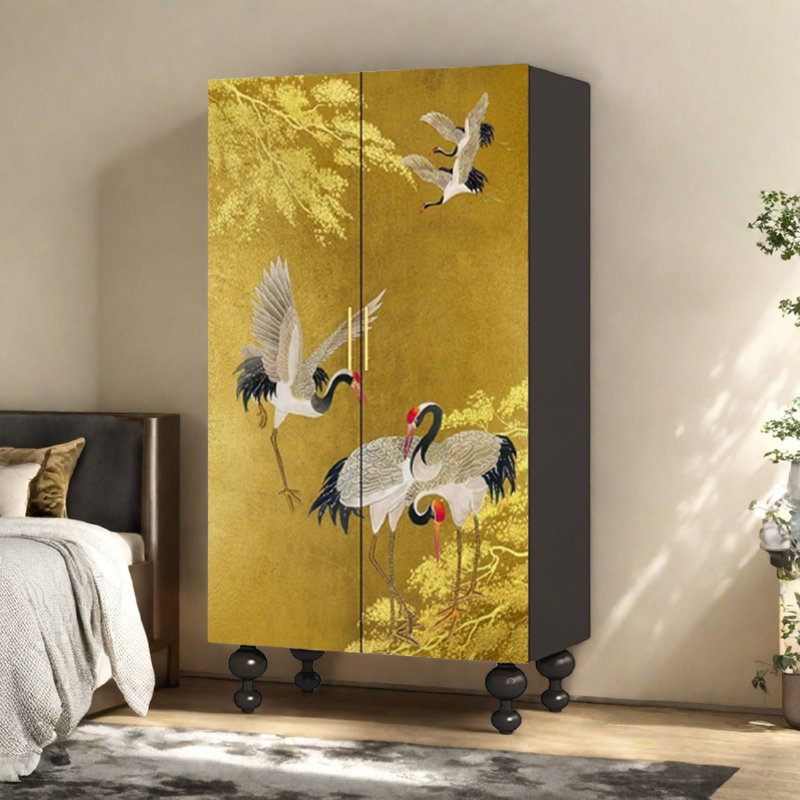 Armoire de rangement Vintage, Noir / Jaune