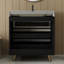 Meuble-lavabo autoportant moderne avec lavabo vasque en céramique et plateau en pierre frittée durable-431709808-431709810