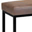 Petit banc de repose-pieds contemporain en cuir végétalien l 26 po Reynolds avec siège rembourré et base en métal-861404344-834991406