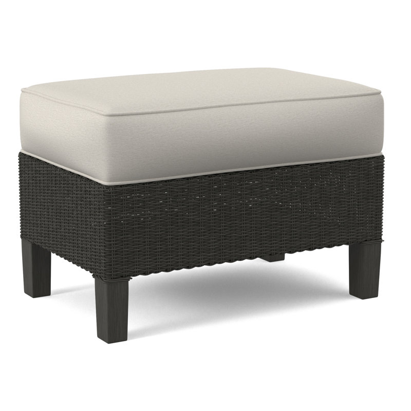 Gibraltar Ottoman, Stone Hearth, White Performance Fabric; 0851-94