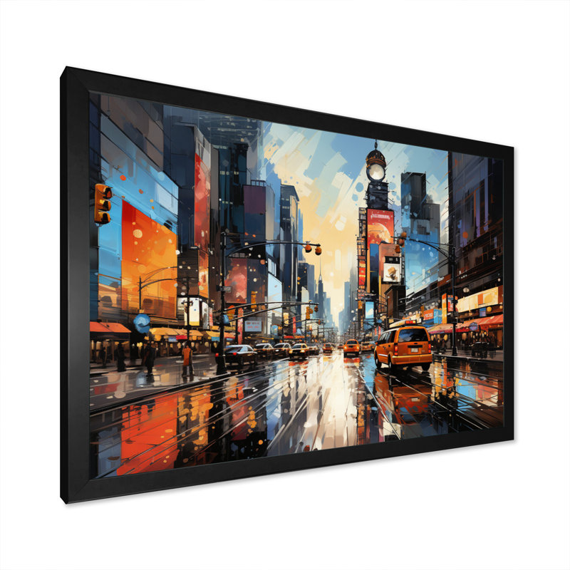 «City Philadelphia Popart II», reproduction d'art sur toile, H 34 po x l 44 po x P 1,5 po, Cadre simple noir