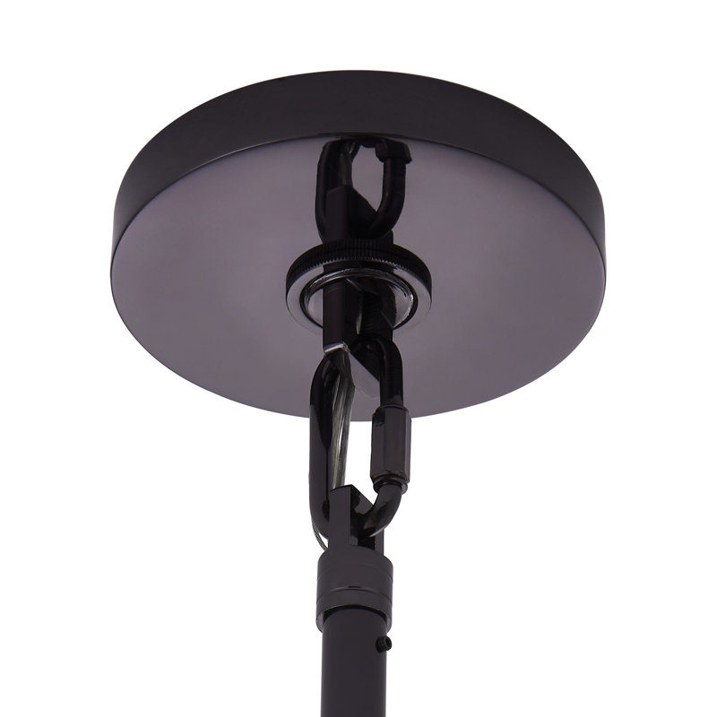 Lustre Uroko 34 po à 14 douilles, nickel noir, H 31 po x l 34 po x P 34 po