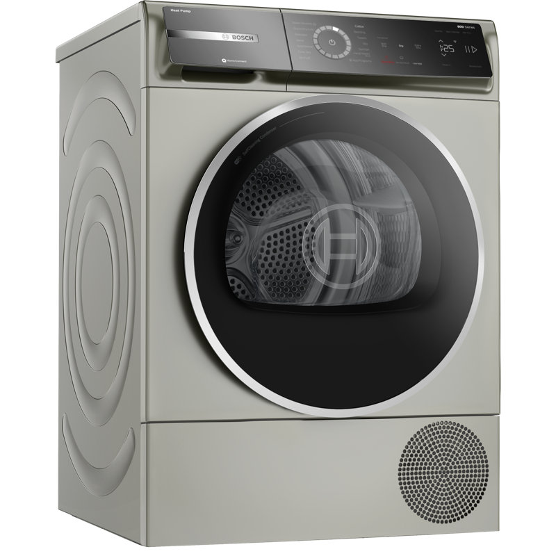 Bosch 800 Series Compact Electric Ventless Dryer With Heat Pump 24 Inch in Pearl Steel