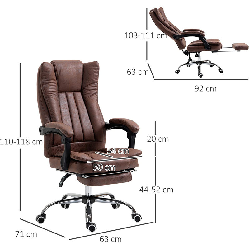 Inbox Zero Vinestto Executive Chair, Brown
